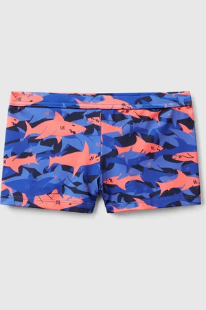 Benetton Maillot De Bain Boxer Rayé Avec Crabes