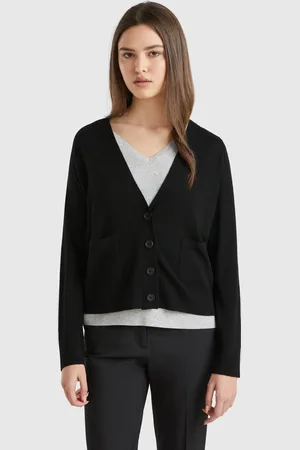 Benetton Cardigan En Pure Laine Mérinos