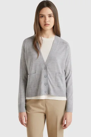 Benetton Cardigan En Pure Laine Mérinos