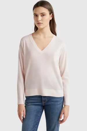 Benetton Pull Col V En Pure Laine Mérinos