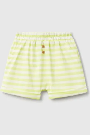 Benetton Short Rayé Avec Revers