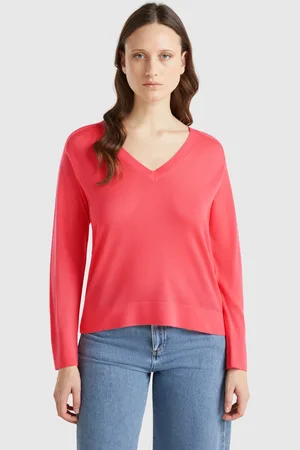 Benetton Pull Col V En Pure Laine Mérinos