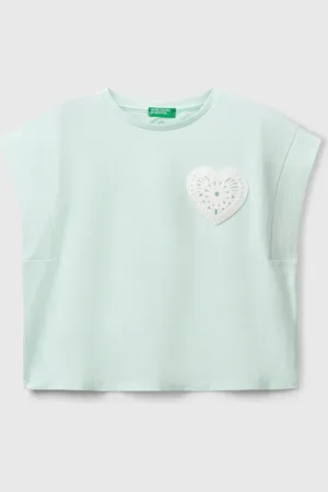 Benetton T-shirt Avec Patch Macramé