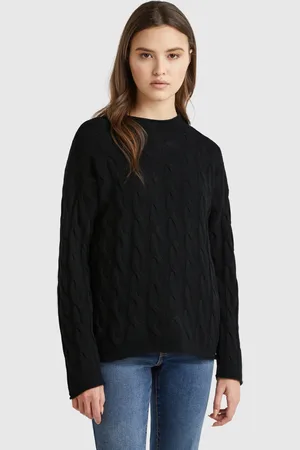 Benetton Pull Torsadé En Cachemire Mélangé