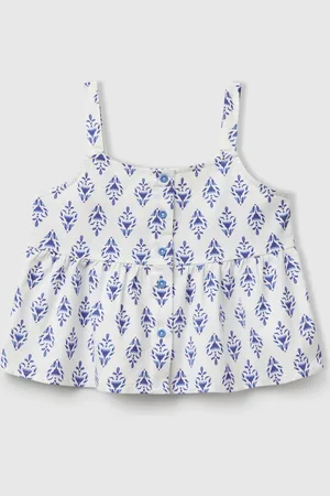 Benetton Top À Motif En Pur Coton