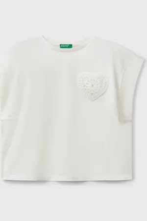 Benetton T-shirt Avec Patch Macramé