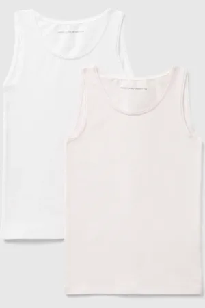 Benetton Deux Débardeurs En Coton Stretch