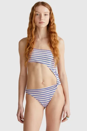 Benetton Maillot De Bain Une Pièce Rayé Avec Lurex