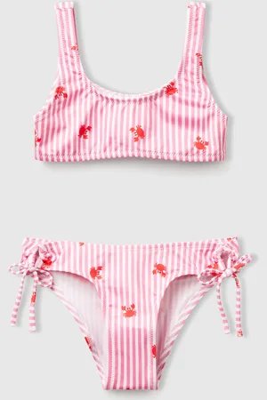 Benetton Maillot De Bain Bikini Rayé Avec Crabes