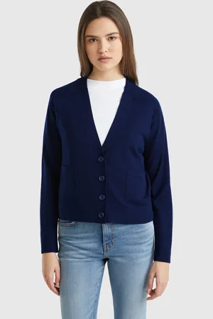 Benetton Cardigan En Pure Laine Mérinos