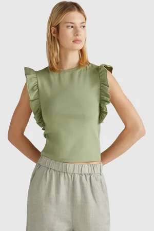 Benetton T-shirt Coupe Slim À Volants