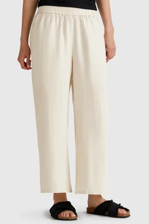 Benetton Pantalon Large En Pur Lin