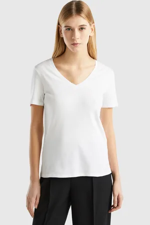 Benetton T-shirt En Pur Coton Col V