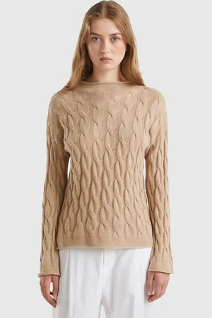 Benetton Pull Torsadé En Cachemire Mélangé