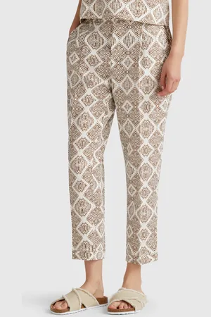 Benetton Pantalon En Lin Imprimé