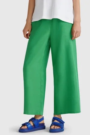 Benetton Pantalon Large En Pur Lin