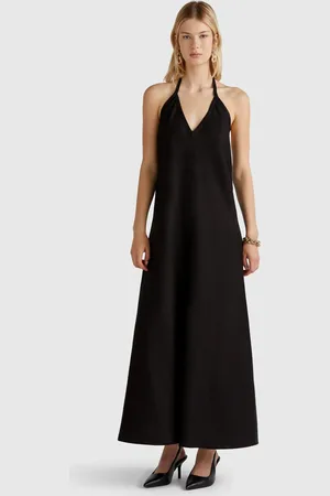 Benetton Robe Longue En Pur Lin