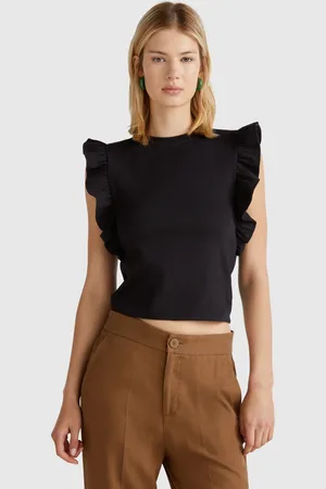 Benetton T-shirt Coupe Slim À Volants
