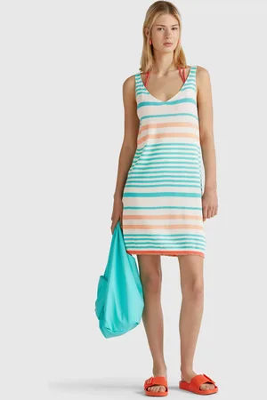 Benetton Robe En Maille Rayée
