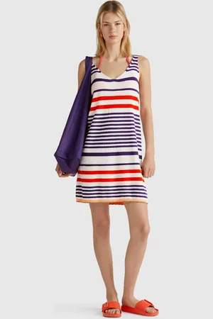 Benetton Robe En Maille Rayée