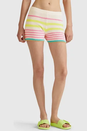 Benetton Short En Maille Rayée
