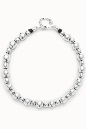 UNO de 50 Collier à billes plaqué argent de deux tailles différentes