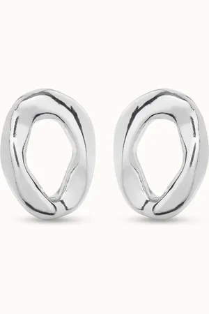 UNO de 50 Boucles d’oreilles plaquées argent en forme de maillon