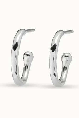 UNO de 50 Boucles d’oreilles plaquées argent en forme d’anneaux