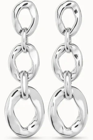 UNO de 50 Boucles d’oreilles plaquées argent avec 3 maillons