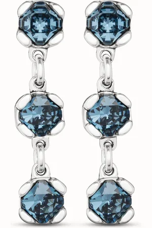 UNO de 50 Boucles d’oreilles plaquées argent avec cristaux bleus