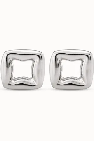 UNO de 50 Boucles d’oreilles plaquées argent en forme de petit maillon