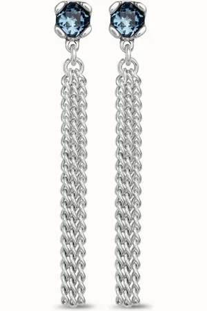 UNO de 50 Boucles d’oreilles plaquées argent avec cristal bleu