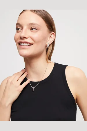 UNO de 50 Chaîne longue de forme aplatie plaquée argent.