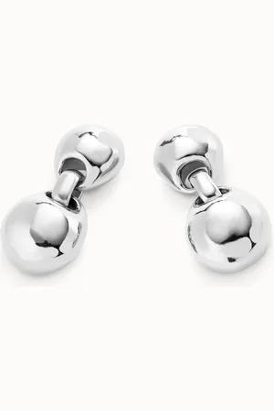 UNO de 50 Boucles d’oreille plaquées argent avec deux boules