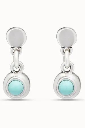UNO de 50 Boucles d’oreilles plaquées argent avec détail circulaire et cristal en verre de Murano au centre