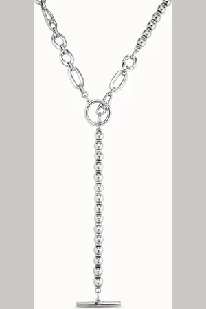 UNO de 50 Collier long plaqué argent avec maillons