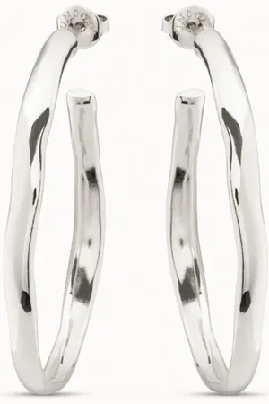 UNO de 50 Boucles d’oreilles plaquées argent en forme d’anneau ouvert
