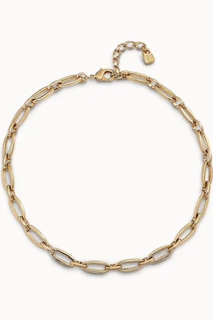 UNO de 50 Collier court plaqué or 18 carats avec maillons ovales moyens