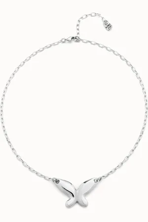 UNO de 50 Collier effect plaqué or 18 carats avec papillon central