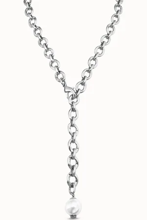 UNO de 50 Collier plaqué argent avec maillons ovales