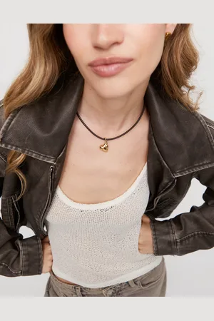 UNO de 50 Collier en cuir et fermoir plaqué or 18 carats
