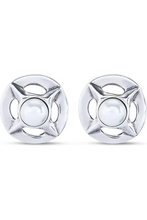 UNO de 50 Boucles d’oreilles plaquées argent avec maillon et perle