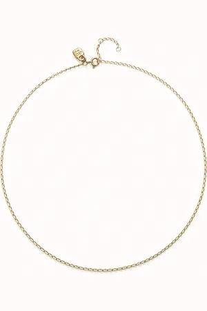 UNO de 50 Chaîne longue avec un petit maillon plaquée or 18 carats.