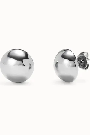UNO de 50 Boucles d’oreille plaquées argent en forme de boule