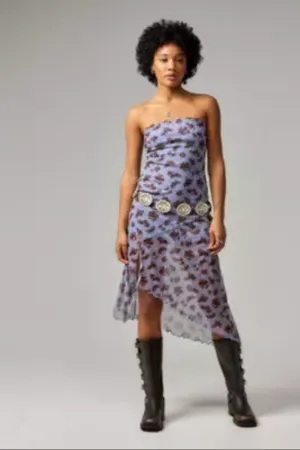 Urban Outfitters UO - Robe midi bandeau en maille à fleurs Morgan par en