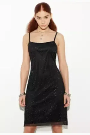 Silence + Noise Rhinestone Midi Dress en