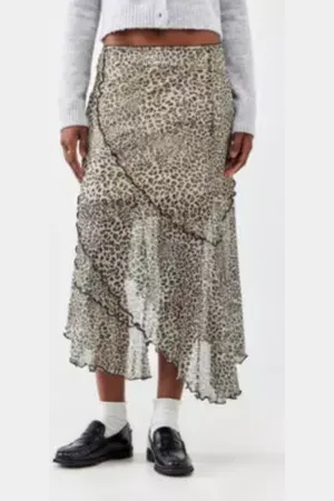 Urban Outfitters UO Asymmetric Mesh Midi Skirt par en