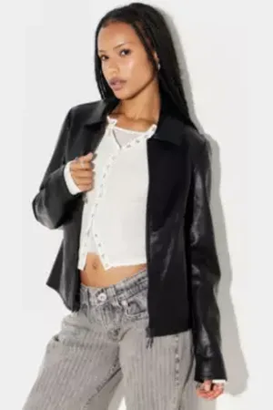 Silence + Noise Veste Ajustée en Simili Cuir en