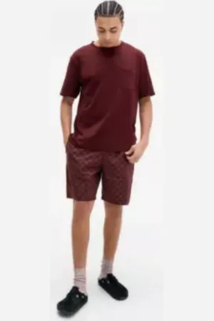Calvin Klein Ensemble de Détente Manches Courtes Bordeaux en