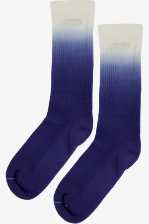 Autry Chaussettes dégradées bleues et blanches avec logo brodé M Unisexe